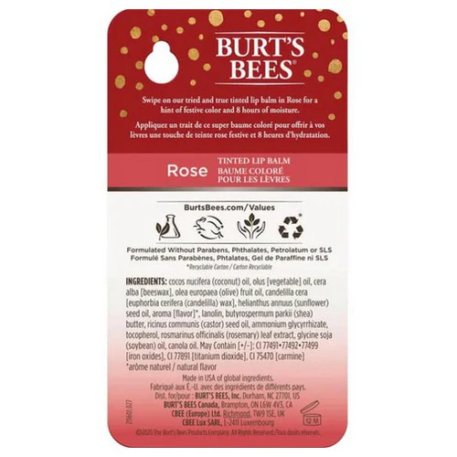 Burts Bees, Rose Tinted Lip Balm Blister Box, 0.15 Oz - Image 3