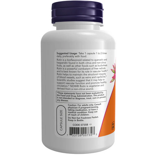 Now Foods, Rutin, 450 mg, 100 VCAPS - Image 3