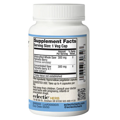 Eclectic Herb, Saw Palmetto, 600 Mg, 60 Caps - Image 3