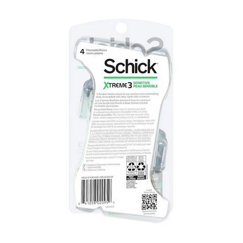 Carefree, Schick Xtreme Disposable Razors Sensitive, 4 Count - Image 2