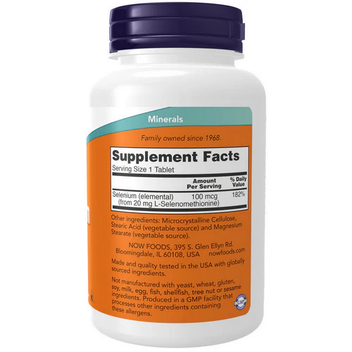 Now Foods, Selenium, 100 mcg, 250 Tabs - Image 2