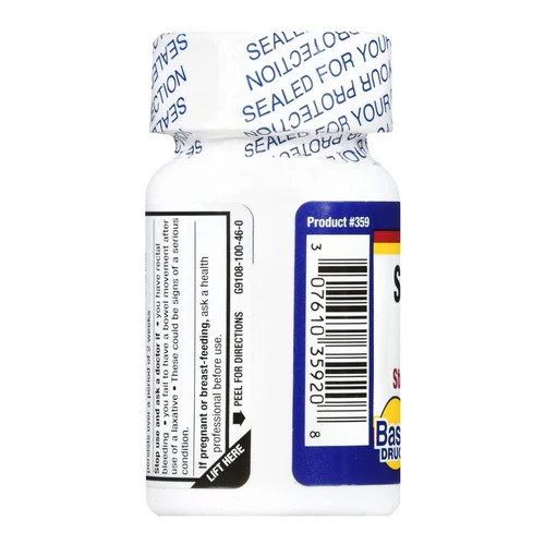 Basic Drugs, Senna-S Laxative With Stool Softener, 100 Tabs - Image 2