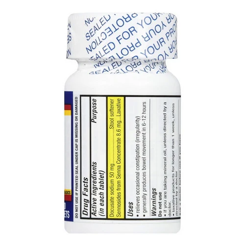 Basic Drugs, Senna-S Laxative With Stool Softener, 100 Tabs - Image 3
