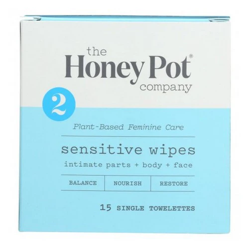 The Honey Pot, Sensitive Feminine Wipes, 15 Count