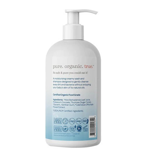 Shoosha, Sensitive Skin Organic Baby Wash & Shampoo, Unscented 8.5 Oz - Image 3
