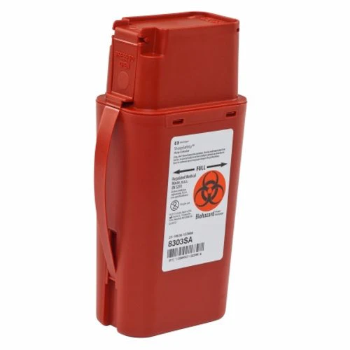 Cardinal, Sharps Transport Container SharpSafety 8-¾H X 2-½ D X 4-½ W Inch 1 Quart Red, Count of 20