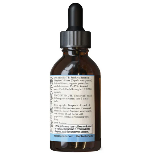 Eclectic Herb, Shepherd's Purse, 2 Oz with Alcohol - Image 2