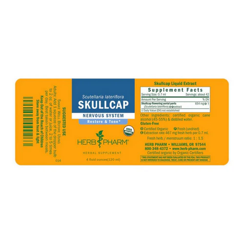 Herb Pharm, Skullcap, 4 oz - Image 2
