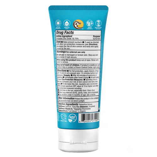 Badger Balm, SPF 30 Active Mineral Sunscreen Cream Unscented, 2.9 Oz - Image 2
