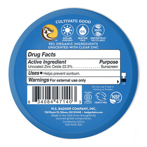 Badger Balm, SPF 40 Sport Mineral Sunscreen Cream, 2.4 Oz - Image 2