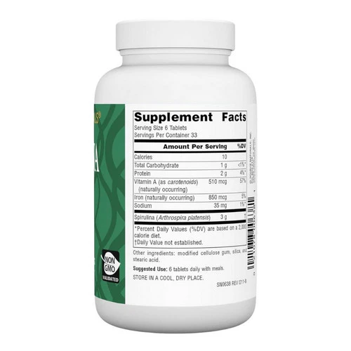 Source Naturals, Spirulina, 500 MG, 200 Tabs - Image 2
