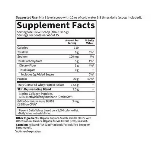 Garden of Life, Sport Grass Fed Whey Plus Skin Protein Powder, 457.5 Grams - Image 2