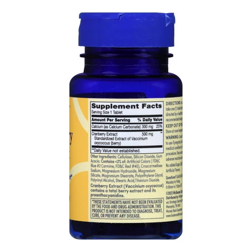 Foster And Thrive, Standardized Cranberry Extract, 500 Mg, 30 Tabs - Image 3