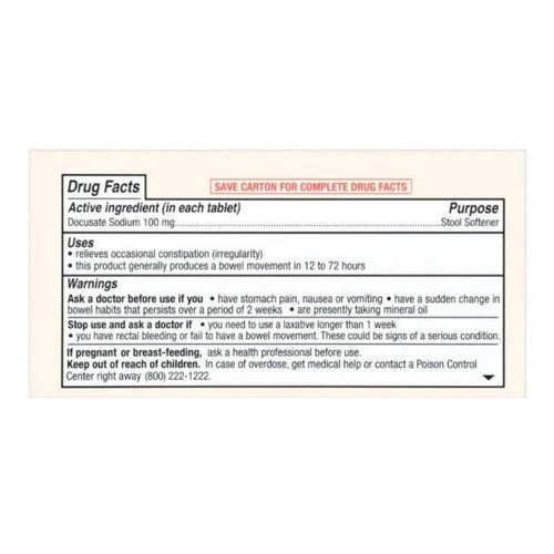 Foster And Thrive, Stool Softener Docusate Sodium, 100 Mg, 100 Tabs - Image 2