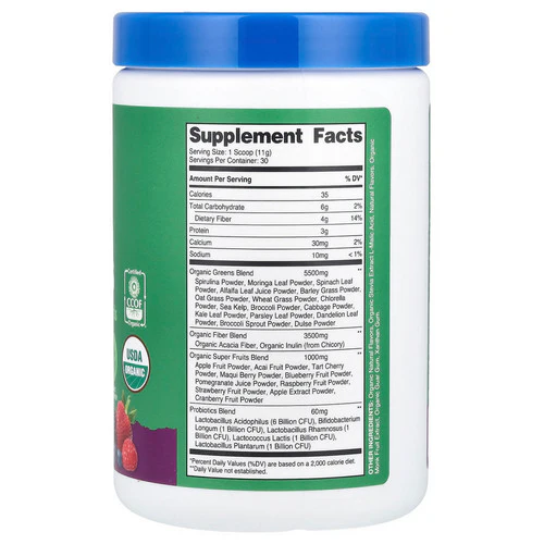 Nutricost, Super Greens Powder Mixed Berry Organic, 30 Serving - Image 2