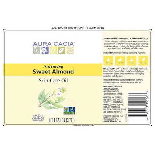 Aura Cacia, Sweet Almond Skin Care Oil, 1 Gallon - Image 2