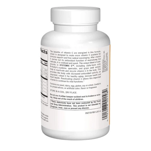 Source Naturals, Systemic C Capsules, 500mg, 120 Caps - Image 3