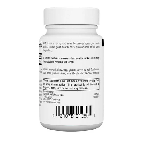 Source Naturals, Taurine, 500 mg, 60 Tabs - Image 3