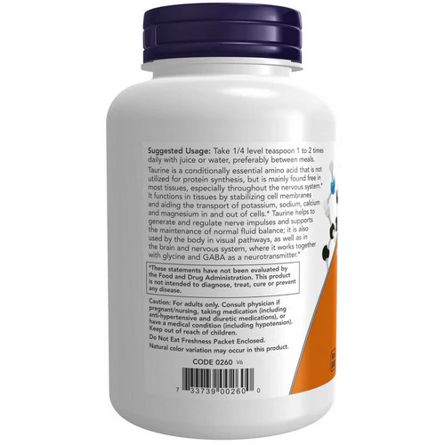 Now Foods, Taurine Pure Powder, 8 OZ - Image 3