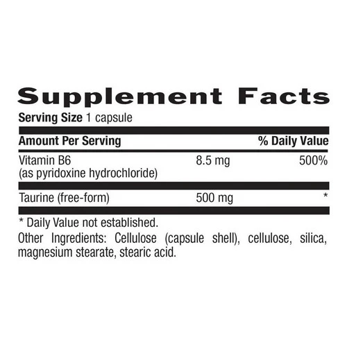 Country Life, Taurine with B-6, 500 MG, 100 Caps - Image 2