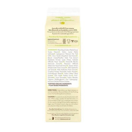 Babo Botanicals, Tea Tree & Grapefruit Purifying Shampoo, 12 Oz - Image 3