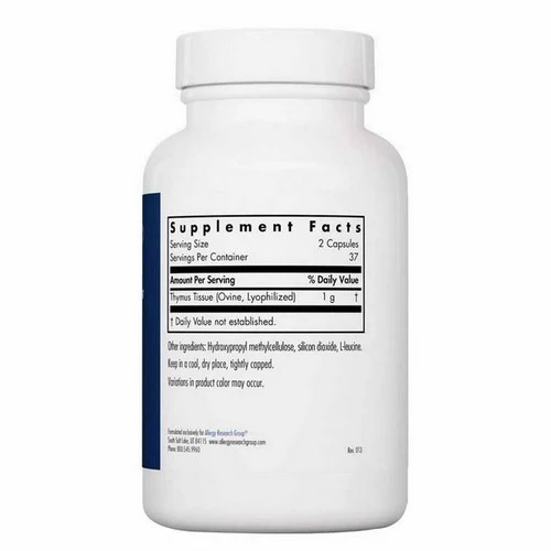 Nutricology/ Allergy Research Group, Thymus Natural Glandular, 75 Veg Caps - Image 3