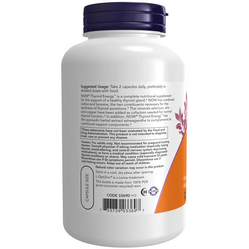 Now Foods, Thyroid Energy, 180 Vcaps - Image 3