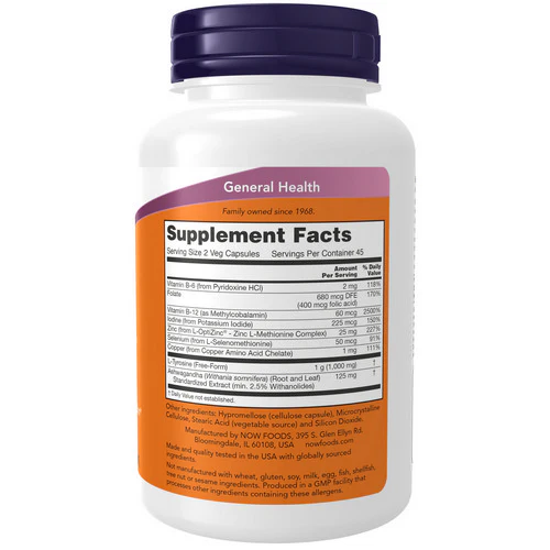 Now Foods, Thyroid Energy, 90 Veg Caps - Image 2