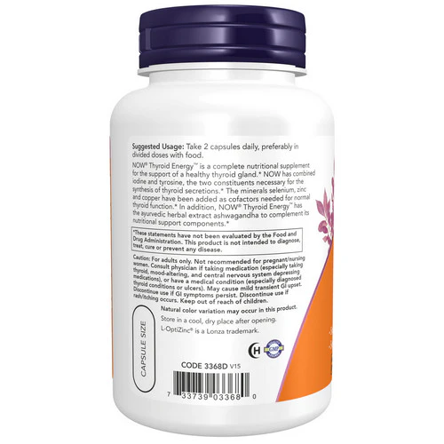 Now Foods, Thyroid Energy, 90 Veg Caps - Image 3