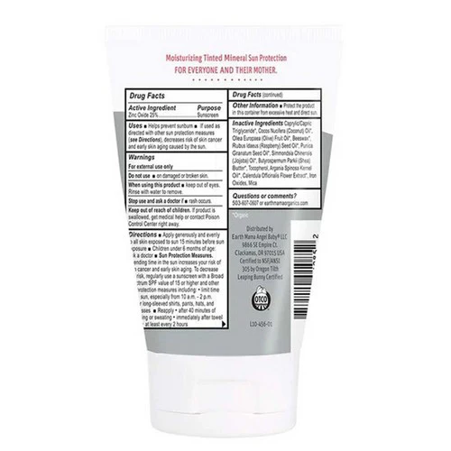 Earth Mama Angel Baby, Tinted Mineral Sunscreen SPF 40, 3 Oz - Image 2