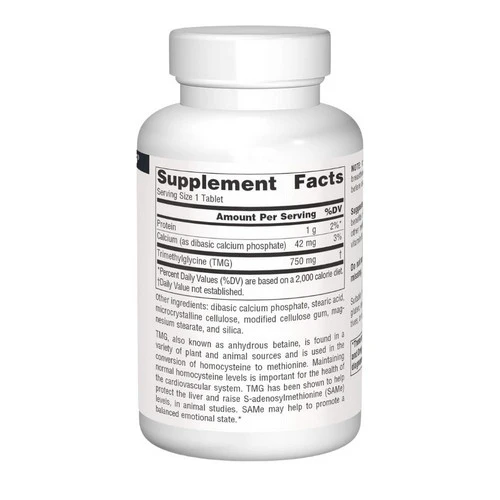 Source Naturals, TMG, 750 mg, 120 Tabs - Image 3