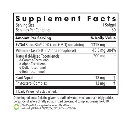 Nutricology/ Allergy Research Group, Tocomin SupraBio Tocotrienols, 200 Mg, 60 Softgels - Image 2