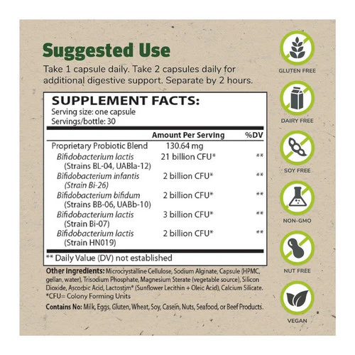 Master Supplements, TruBifido Colon Probiotic Formula, 30 Caps - Image 2