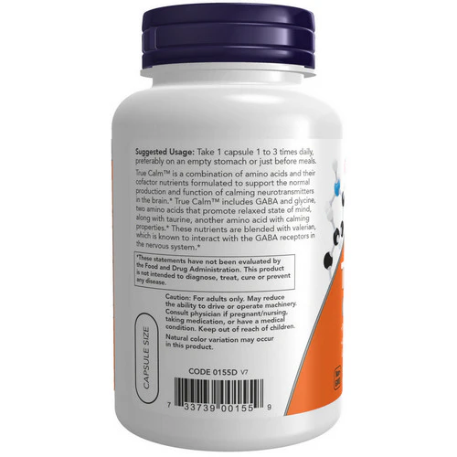 Now Foods, True Calm, 90 Caps - Image 3