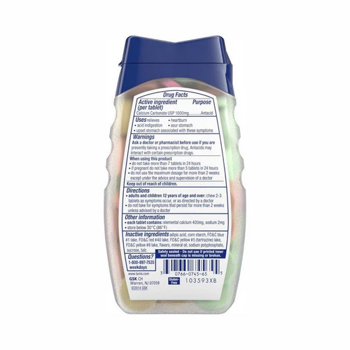 Tums, Ultra Strength Assorted Fruit Antacid Chewable, 72 Tablets - Image 2