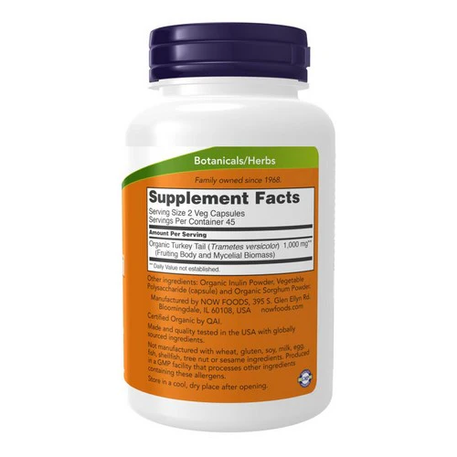 Now Foods, Turkey Tail, 500 mg, 90 VegCaps - Image 2