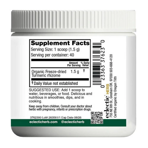 Eclectic Herb, Turmeric, 60 gm - Image 3