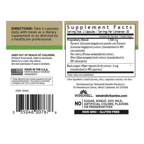 Windmill Health, Turmeric Complex, 1500 mg, 60 Caps - Image 2