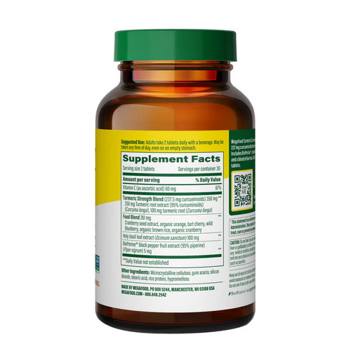 MegaFood, Turmeric Curcumin Minis Whole Body, 60 Tabs - Image 3