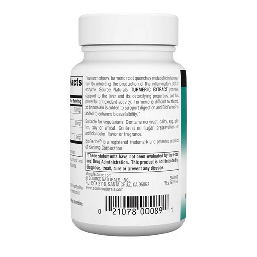 Source Naturals, Turmeric Extract, 100 Tabs - Image 3