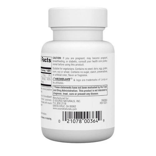 Source Naturals, Ultra Chromium GTF, 200 mcg, 120 Tabs - Image 3