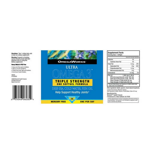 OmegaWorks, Ultra Omega 3 Triple Strength, 30 Softgels - Image 2