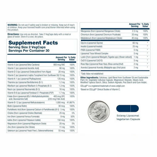 Solaray, Universal Liposomal Multivitamin, 60 Count - Image 2