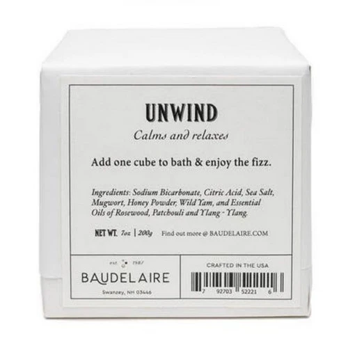 Baudelaire, Unwind Bath Effervescent Cube, 7 Oz - Image 2