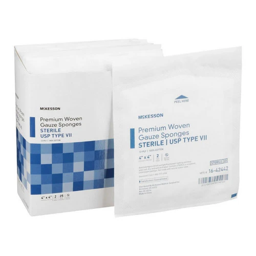 McKesson, Gauze Sponge 4 X 4 Inch 12-Ply Sterile 16-42442, 1 Pack