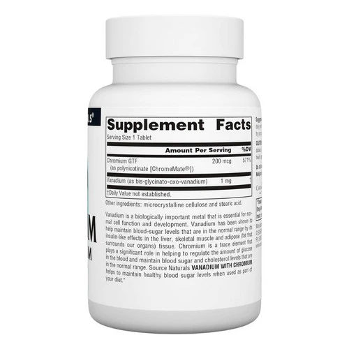 Source Naturals, Vanadium, W/chromium 180 Tabs - Image 2