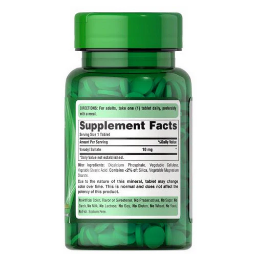 Puritan's Pride, Vanadyl Sulfate, 10 mg, 120 Tablets - Image 2
