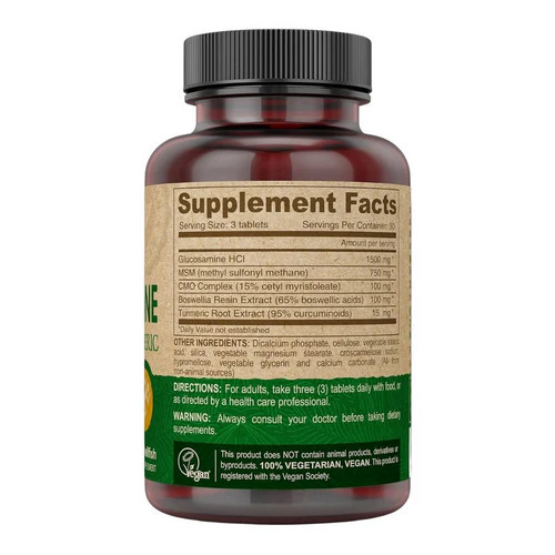 Deva Vegan Vitamins, Vegan Glucosamine MSM-CMO, 90 Tab - Image 2