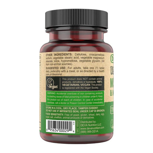 Deva Vegan Vitamins, Vegan Tiny Tab Multivitamin & Mineral, 90 Tabs - Image 3