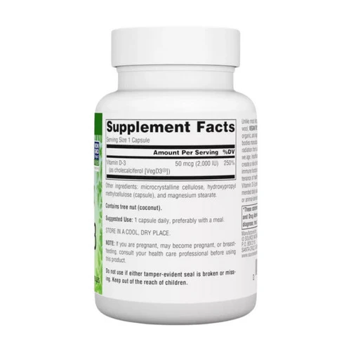 Source Naturals, Vegan True Non-GMO Vitamin D-3, 2,000 IU, 120 VegCaps - Image 2
